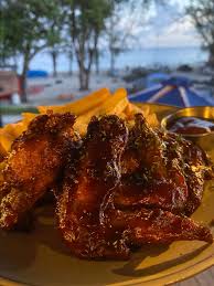 meat and fries overlooking the road