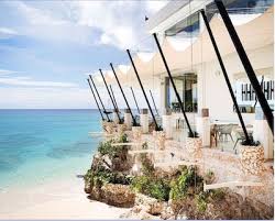 the cliff restaurant over looking the beach and sea