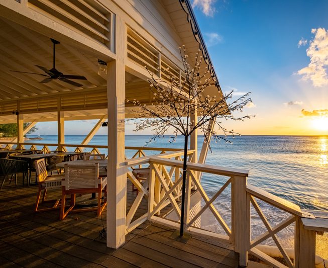 Oceanfront dining area